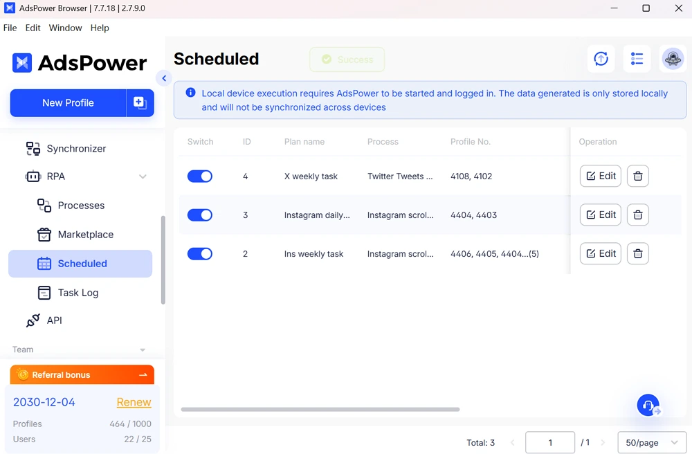 Schedule Tasks