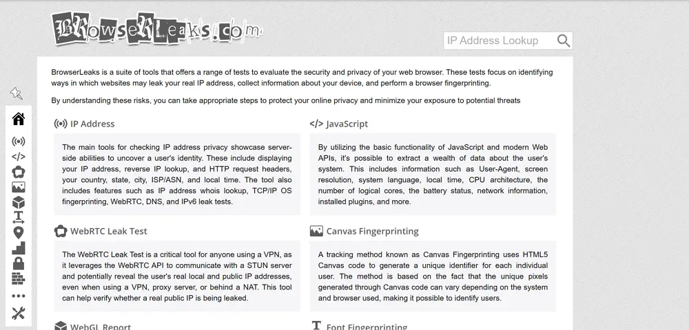 BrowserLeaks