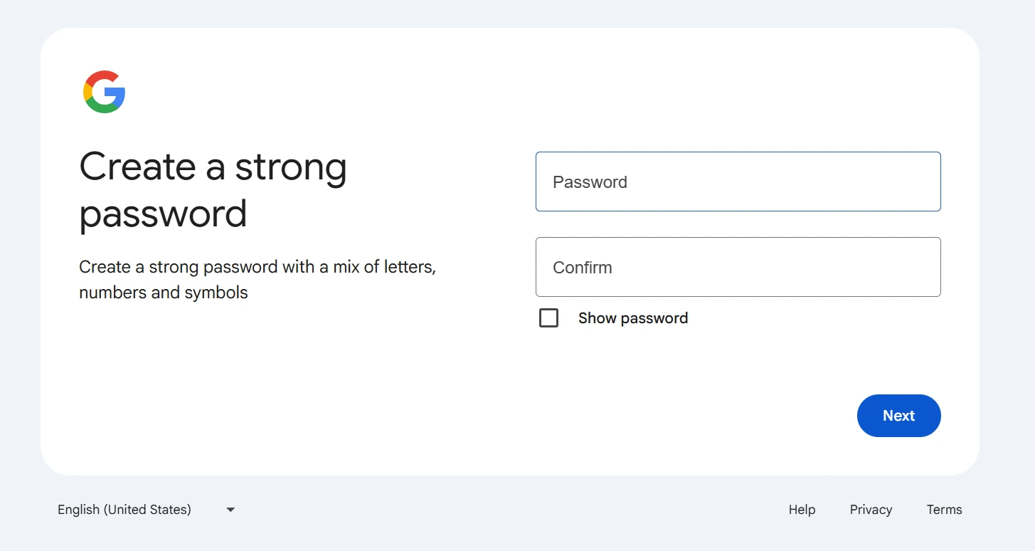 Gmail password