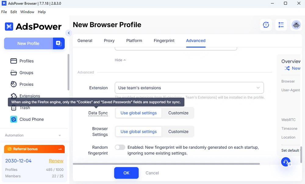 Clearer Firefox data sync prompts