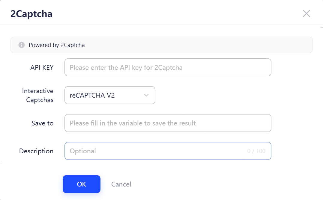 2captcha usage process in AdsPower