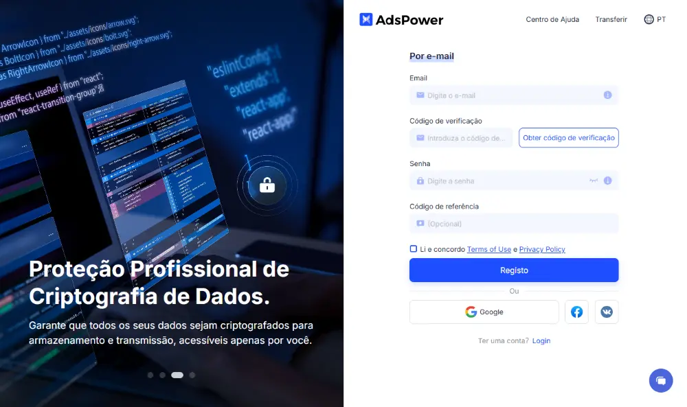 Como Registrar o Navegador AdsPower