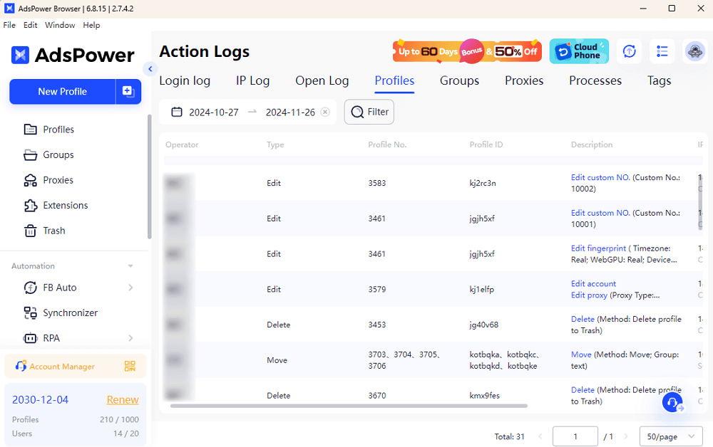 Action Logs