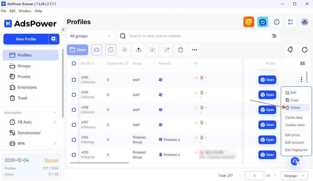 Remove Profiles