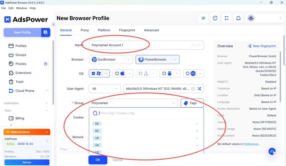create-profie-polymarket-accounts