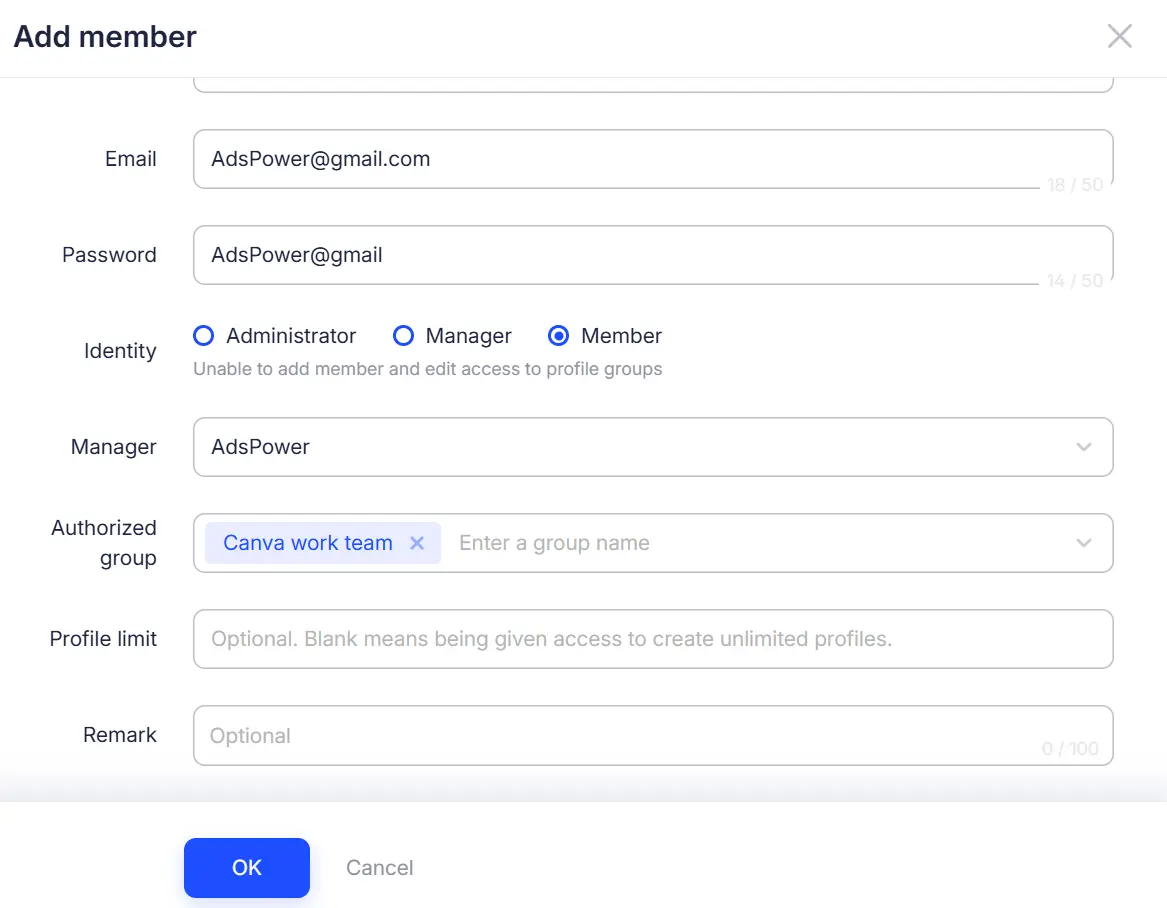 Add Member of Your Team
