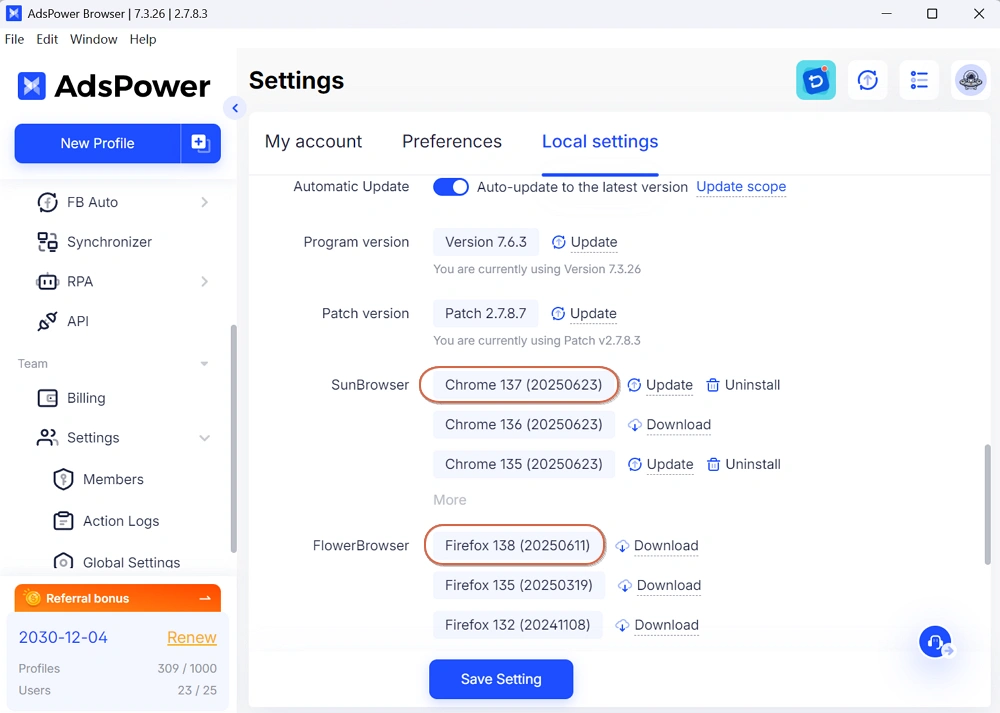 Check Latest Version of Browser