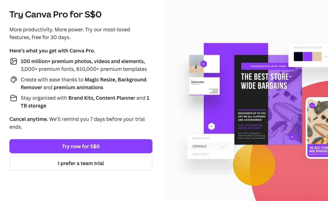 Upgrading to Canva Pro or Teams