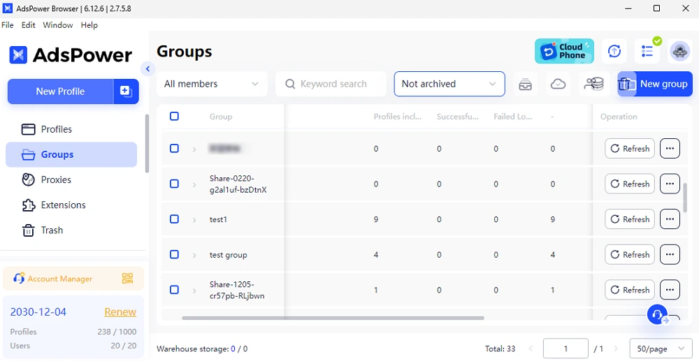 Create Profiles with Group