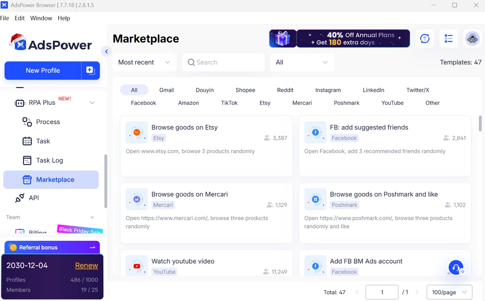 Template Store Improvements