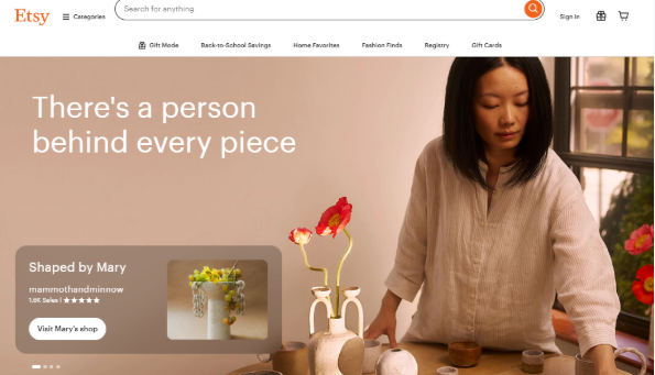 Etsy Homepage