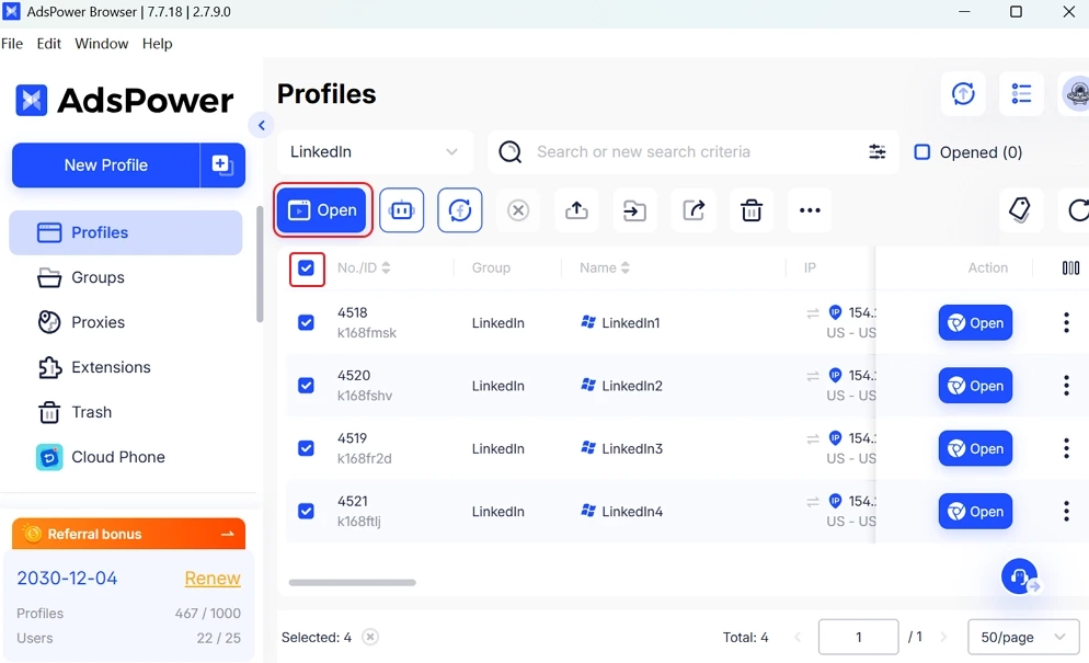Open All the Profiles
