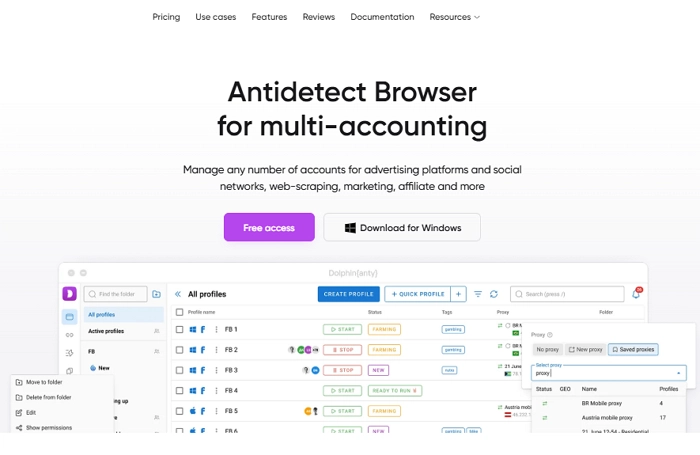 Dolphin Anty homepage