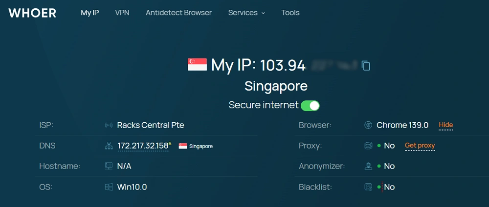 Whoer Find My IP Address