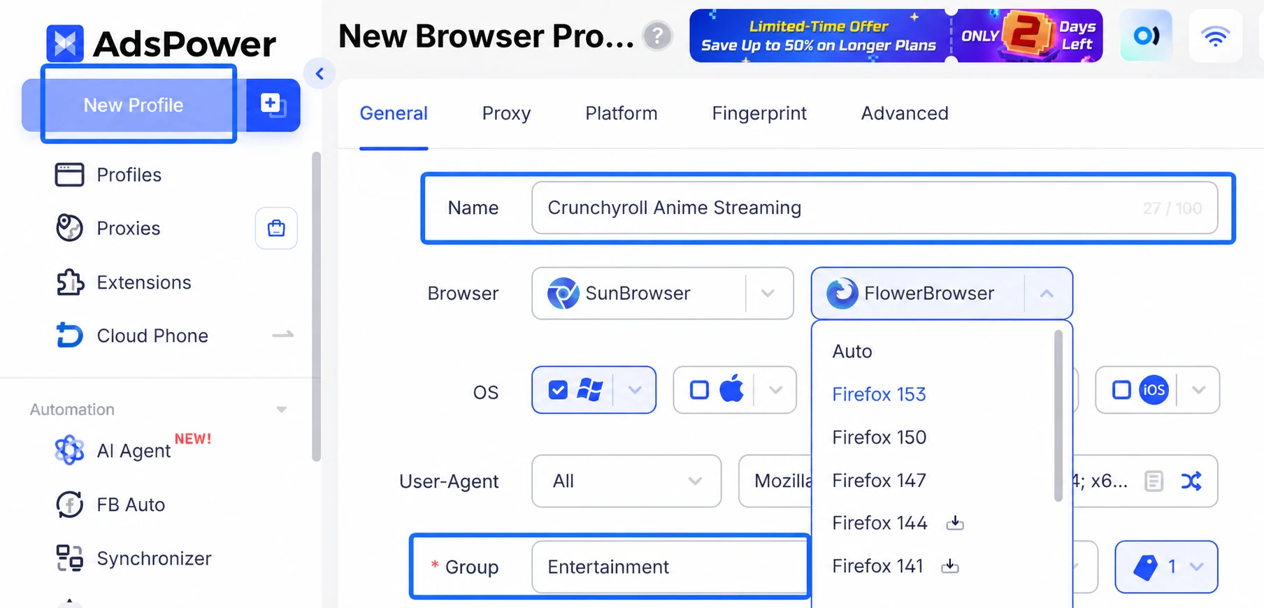 adspower-create-anime-streaming-profile