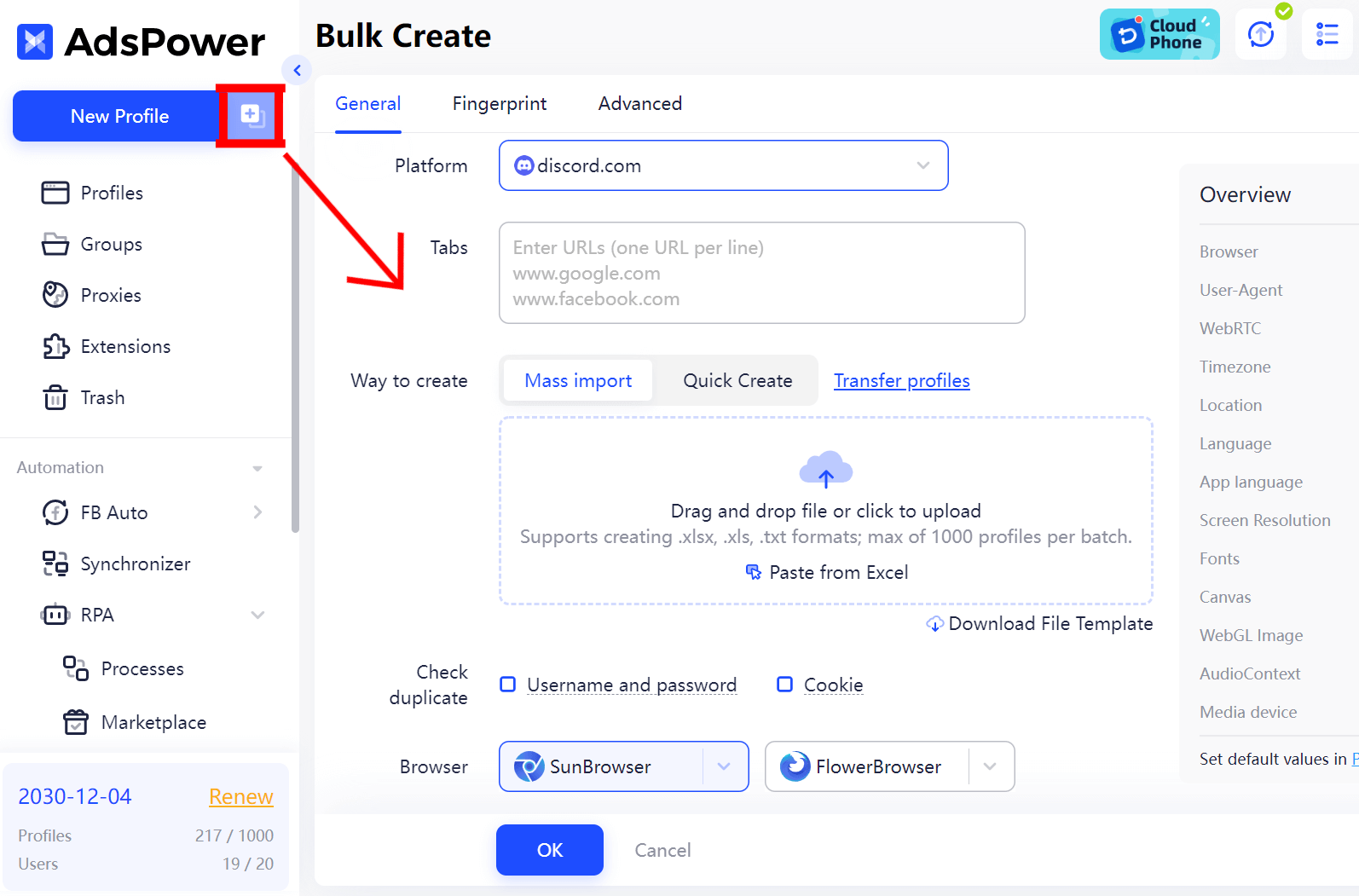 create bulk Discord accounts