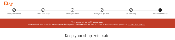 Types of Etsy Suspensions