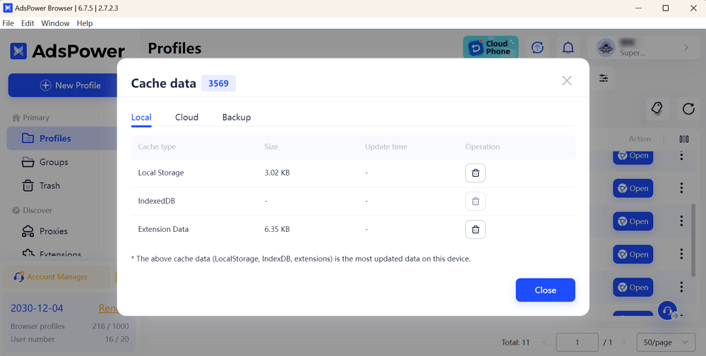 Profile Management Update: Display and Cache Optimization