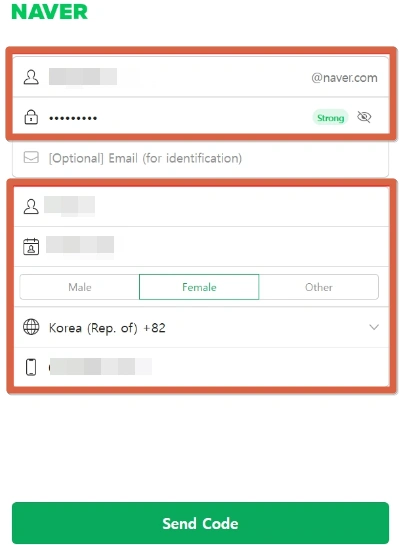 Open the Naver Signup Page