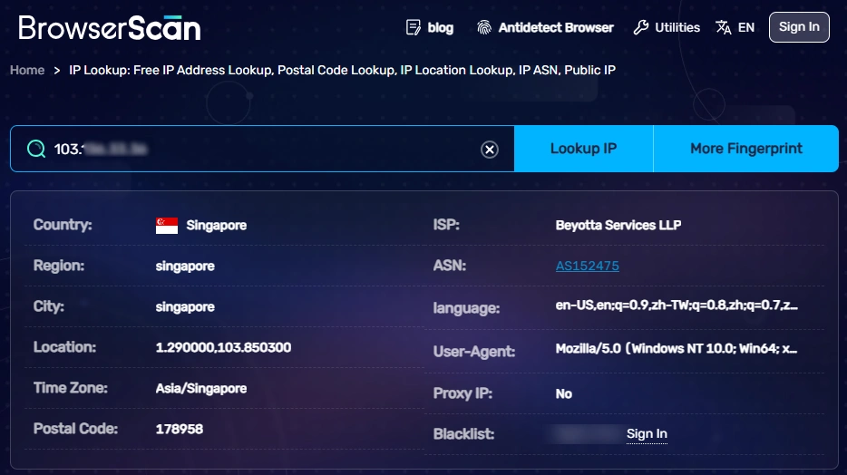 Check IP Status