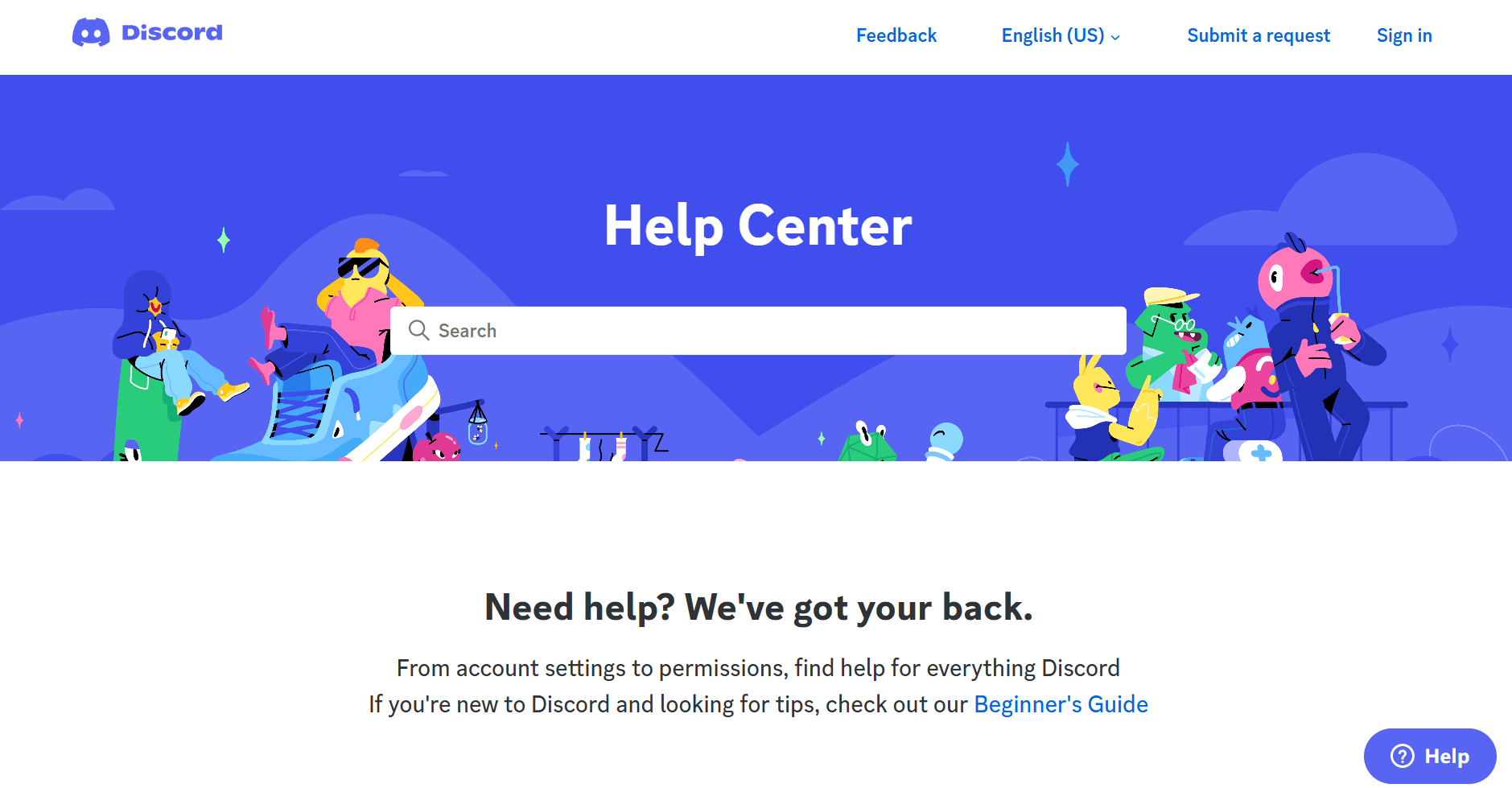 Discord help center