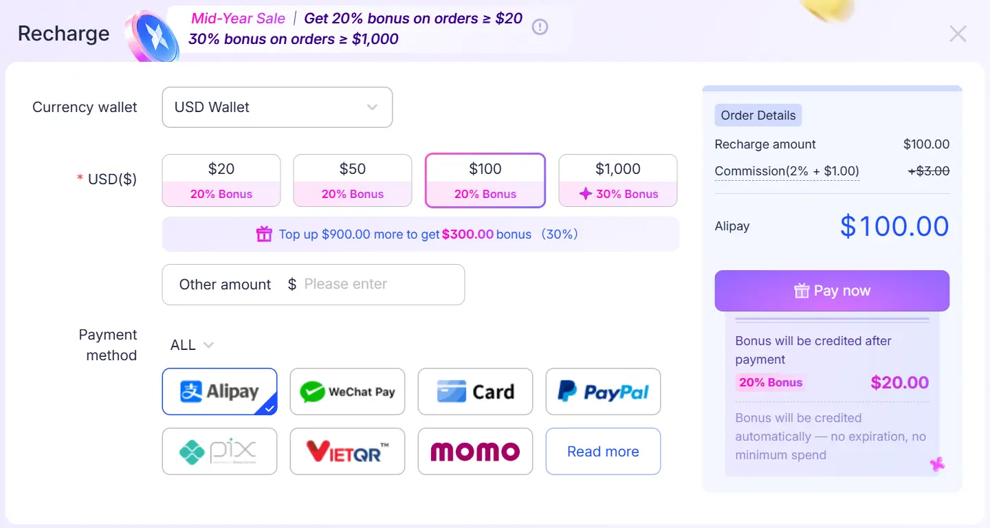 Ofertas de mitad de año de AdsPower 2026: ¡Hasta un 30% de bonificación!