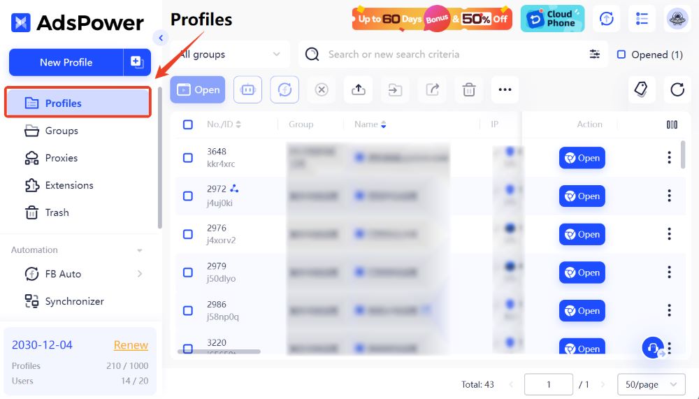 Manage Your Profiles