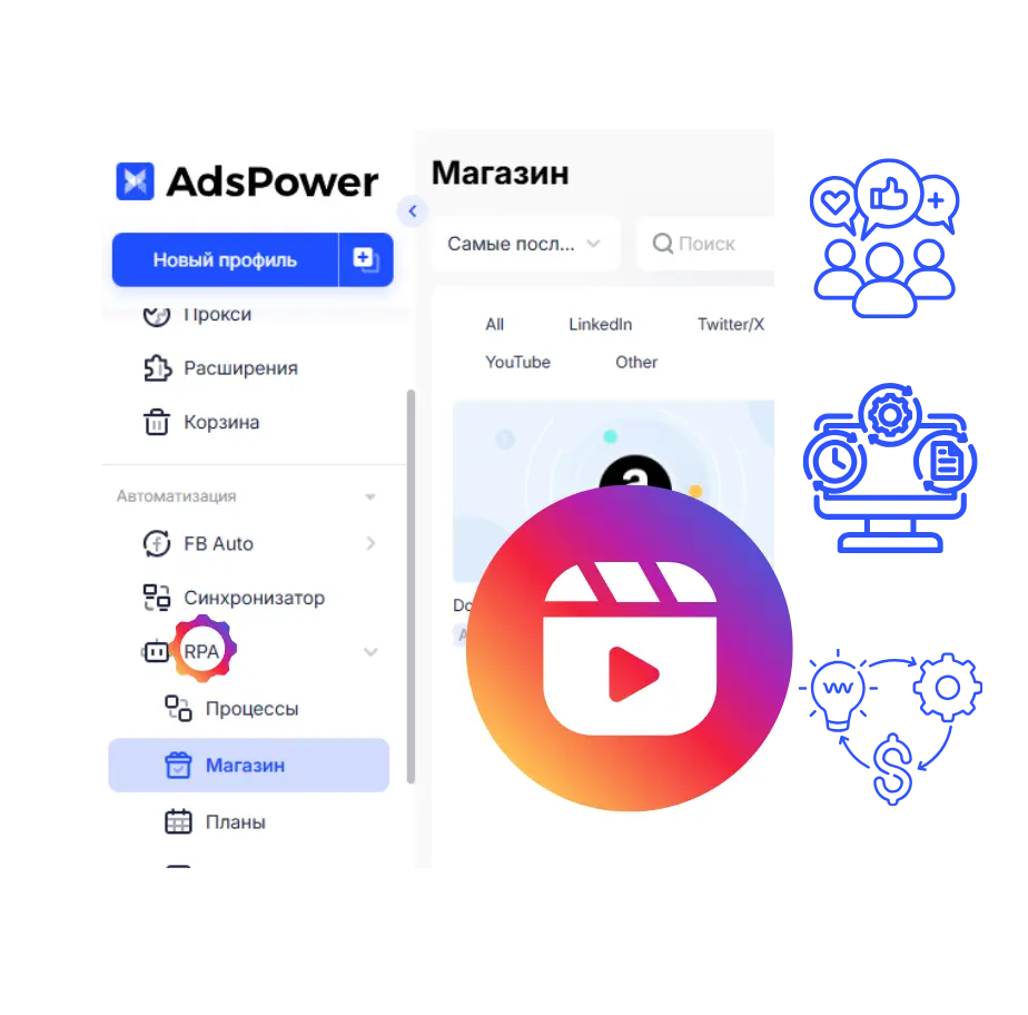 Автоматизация действий для органического продвижения с AdsPower