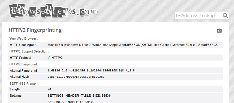 Verificação HTTP2
