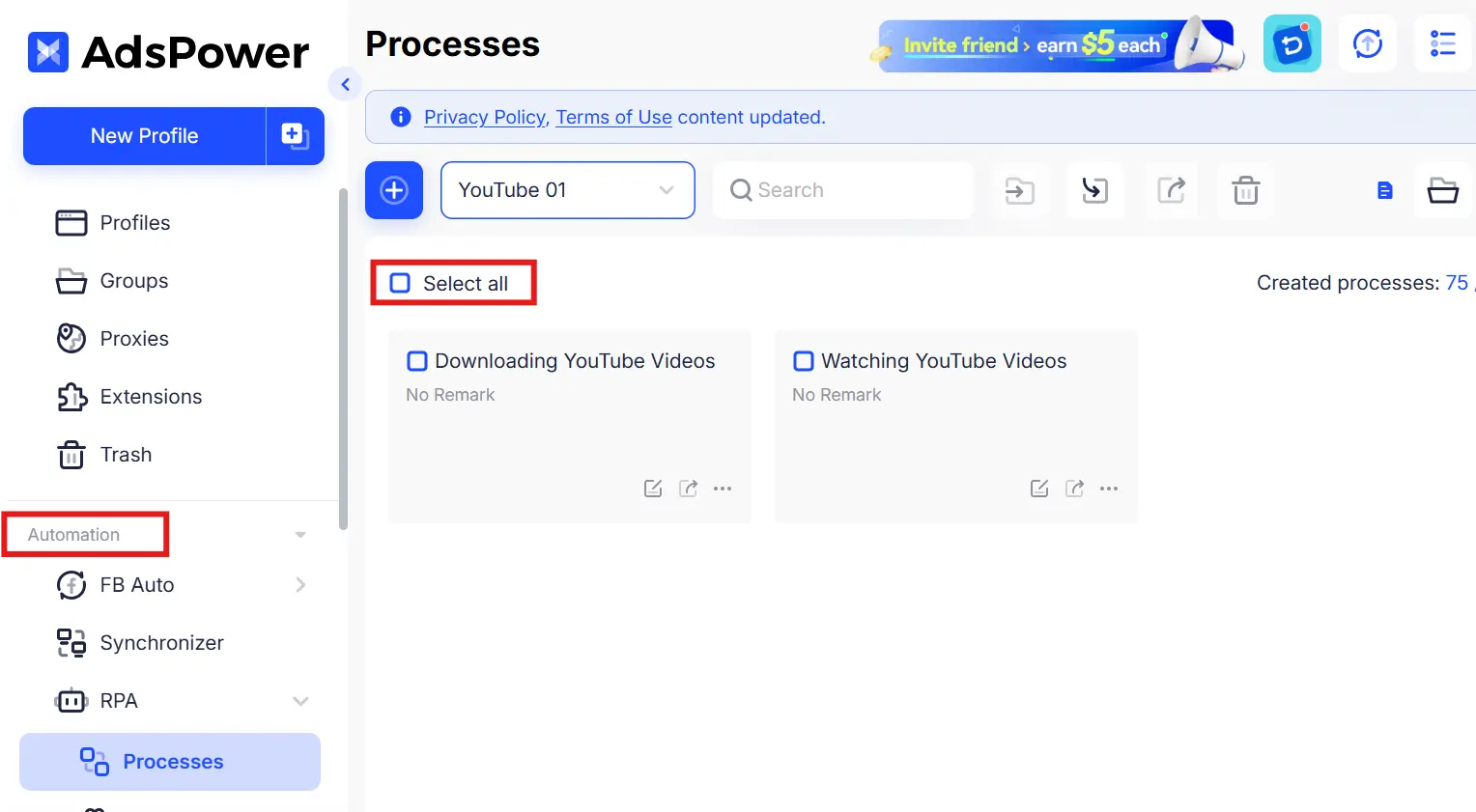 Multiple YouTube Tasks
