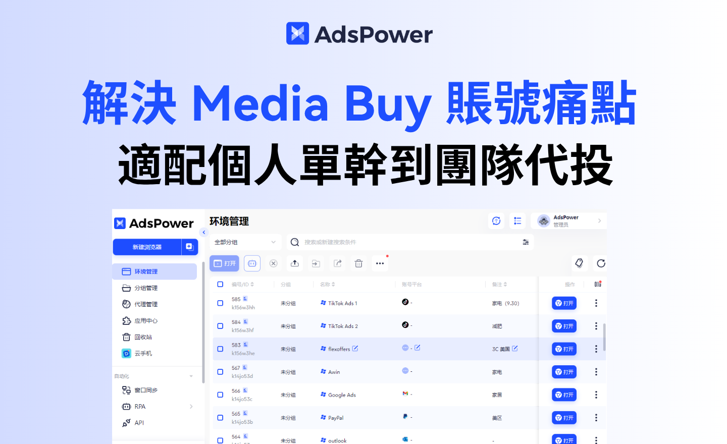 做 Media Buy 最怕賬號問題？代理商如何用 AdsPower 穩住環境？