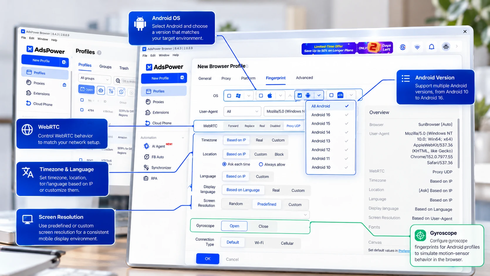 adspower-android-browser-fingerprint-settings