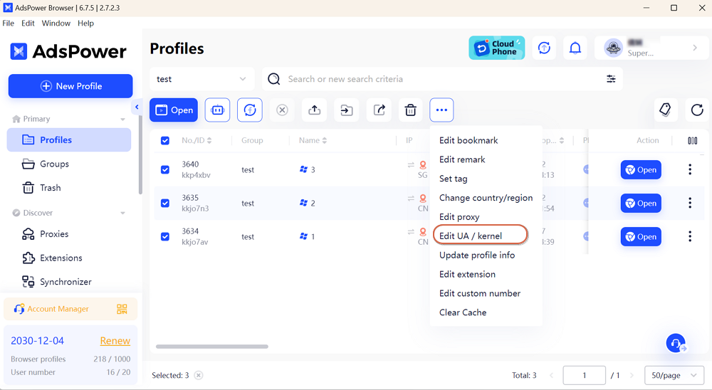 Bulk Modify Kernal Version