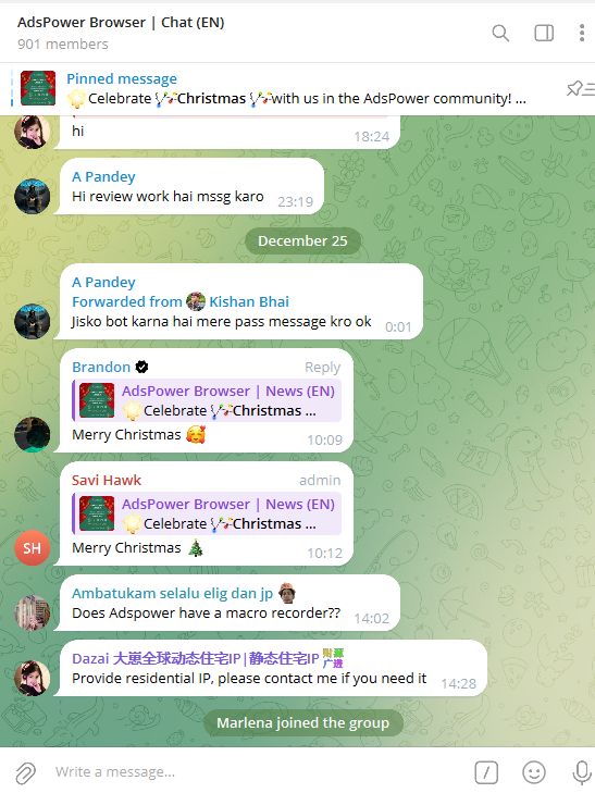 AdsPower Telegram groups