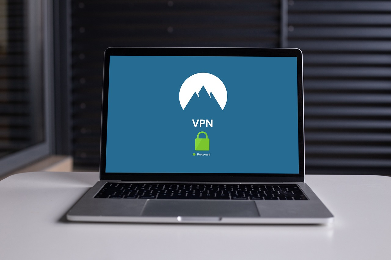 A laptop showing a VPN