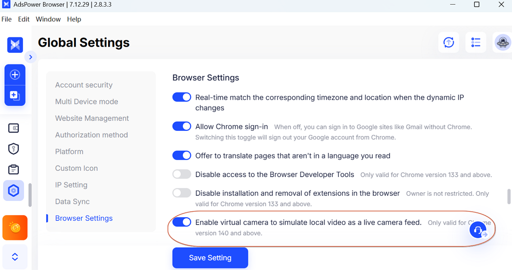 How to Enable Virtual Camera in AdsPower Browser