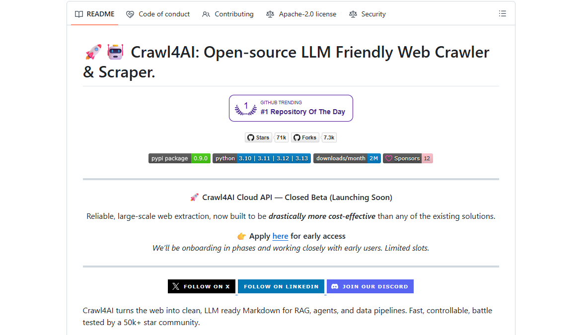 Crawl4AI:专为LLM/RAG深度优化的抓取工具