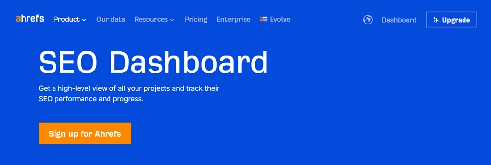Ahrefs homepage