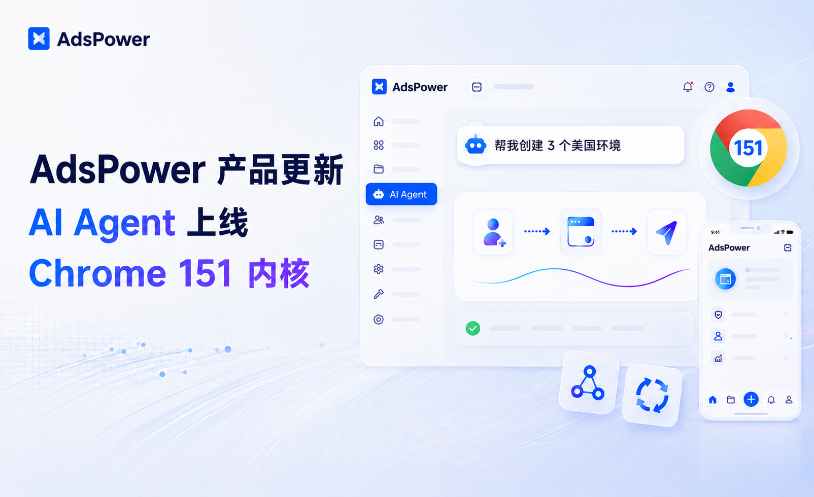 AdsPower 2026 年 8 月更新 | AI Agent 正式开放,Chrome 151 内核上线 AdsPower 2026 年 8 月更新 | AI Agent 正式开放,Chrome 151 内核上线