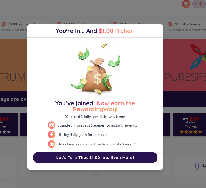 在 Rewardingways 问卷网站上赚美金,一份问卷$2.83,$3就能提现