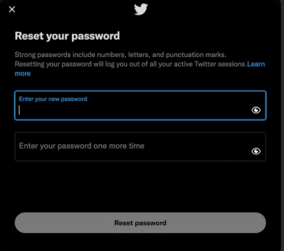 Reset Your Password of Twitter Accounts