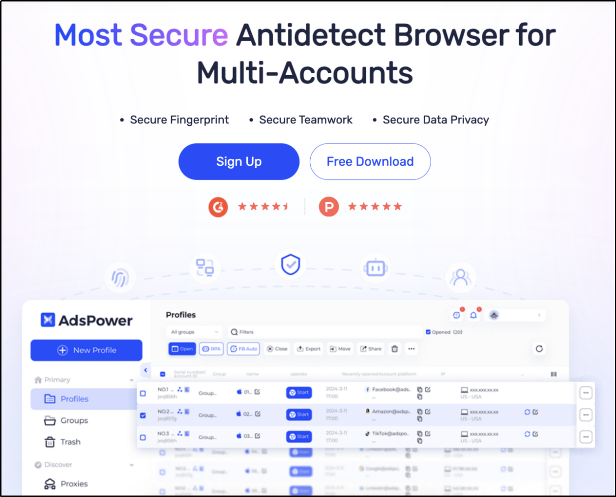 Screenshot of AdsPower Browser’s home page