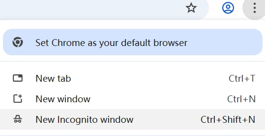 Use Incognito or Private Mode