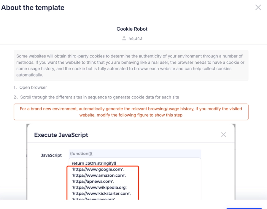 Cookie robot template