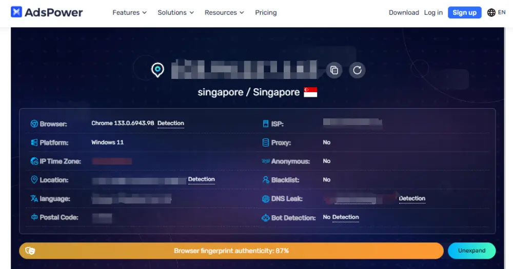 AdsPower Free Fingerprint Detection Tool – Best for Quick Privacy Checks