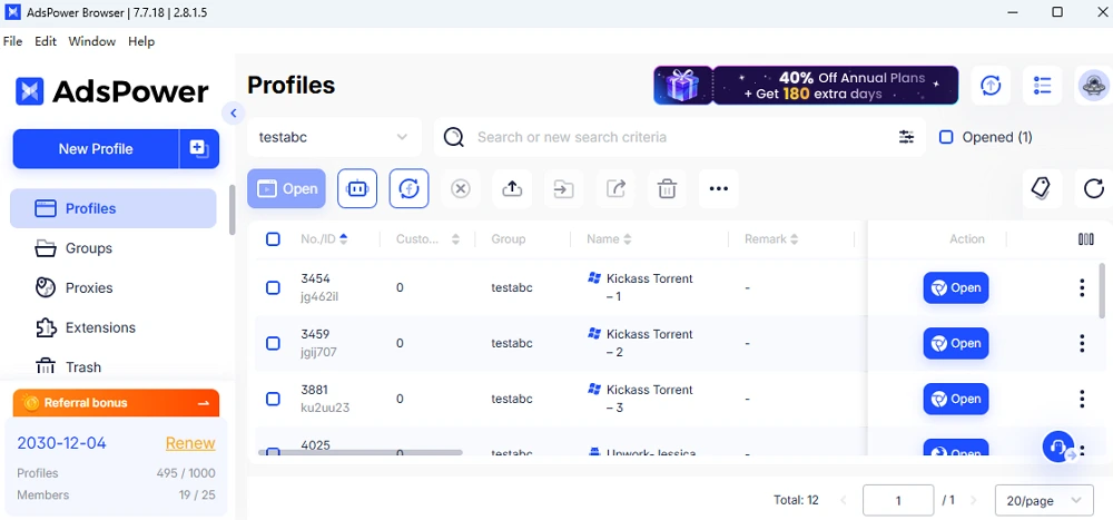 Kickass Torrents Profiles