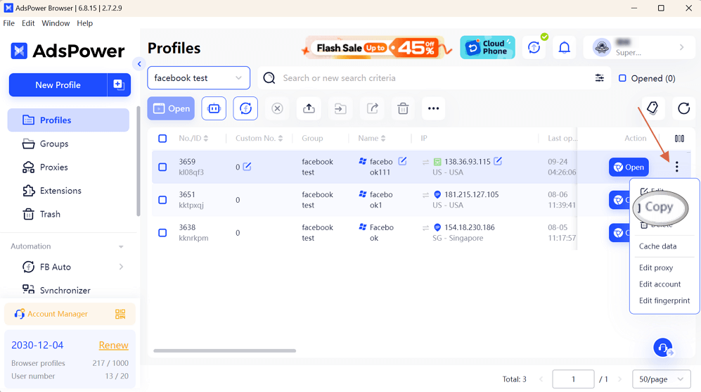 Copy Profiles