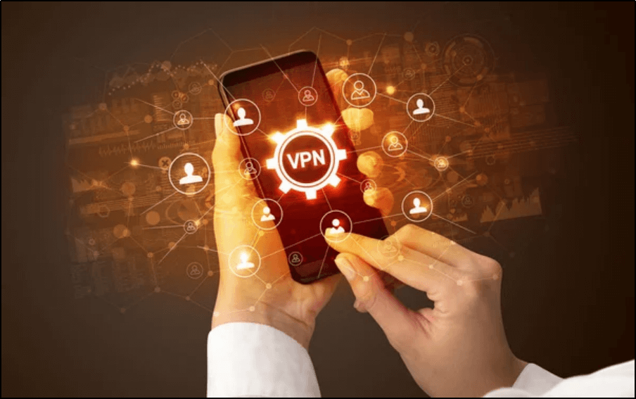 văn bản thay thế: Người dùng sử dụng VPN trên thiết bị di động