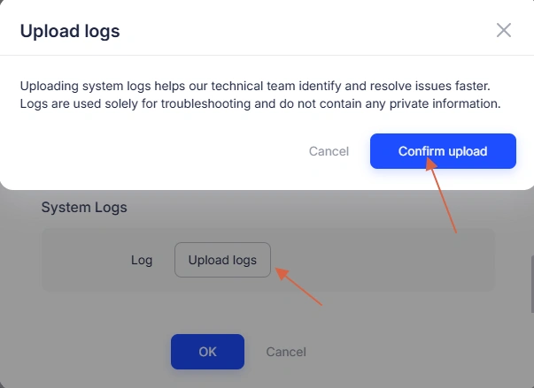 Upload Logs