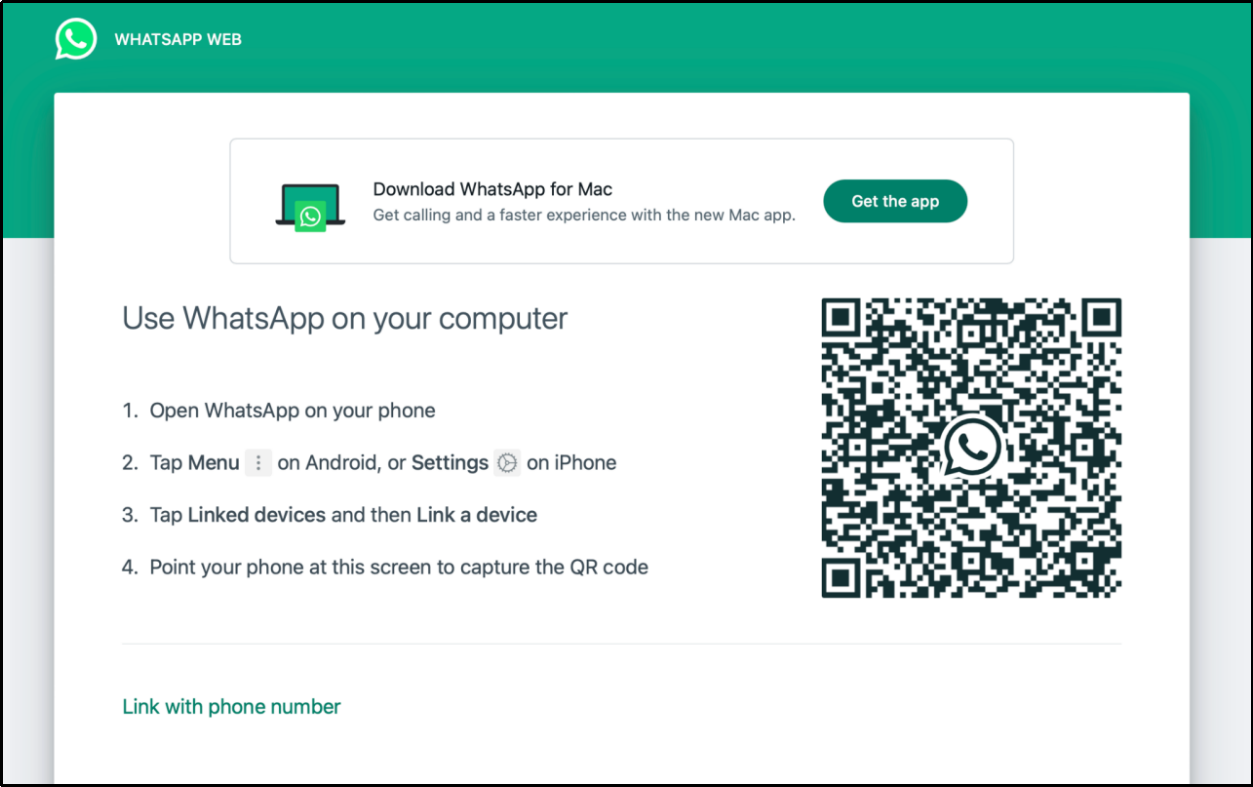 WhatsApp web screenshot